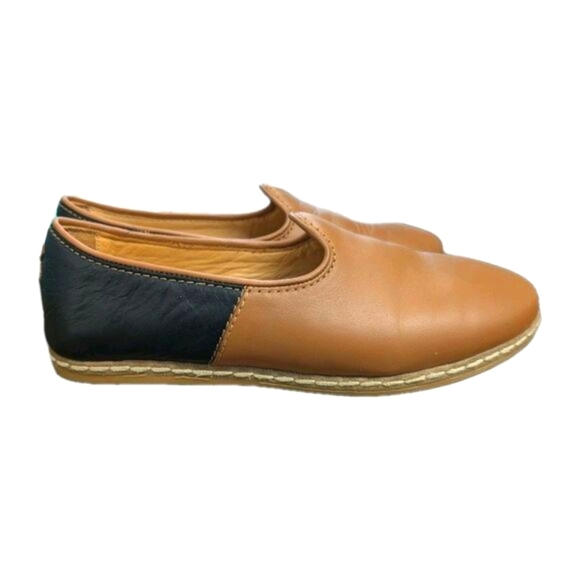 Charix Camel Black Leather Comfort Minimalist Loafer Slip On Womens Shoes 36/5 - Picture 8 of 12